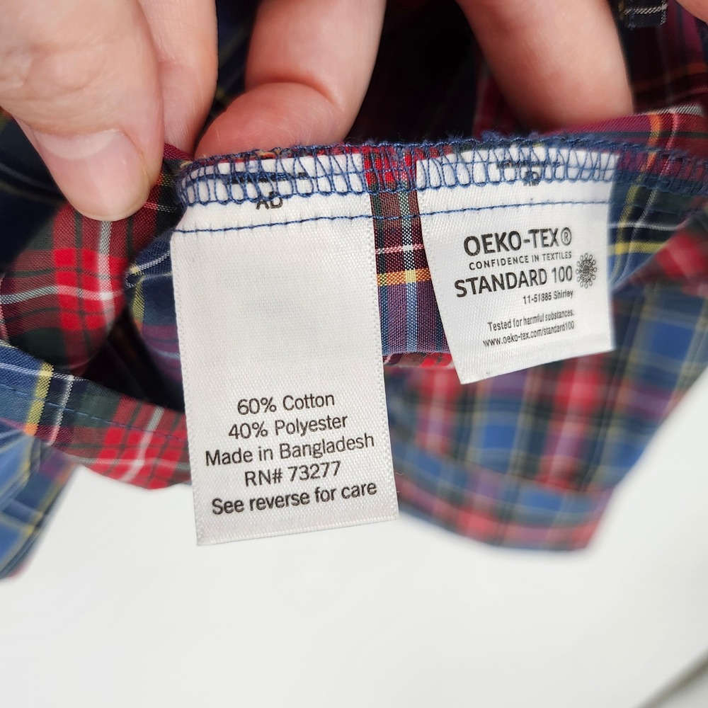 Croft & Barrow Mens Blue Red Plaid Button Down Shirt Size 3XB Casual Weekend - Picture 4 of 9